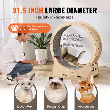 GX4.0 M - 35.8" Wooden Cat Exercise Wheel with Silent Functionality