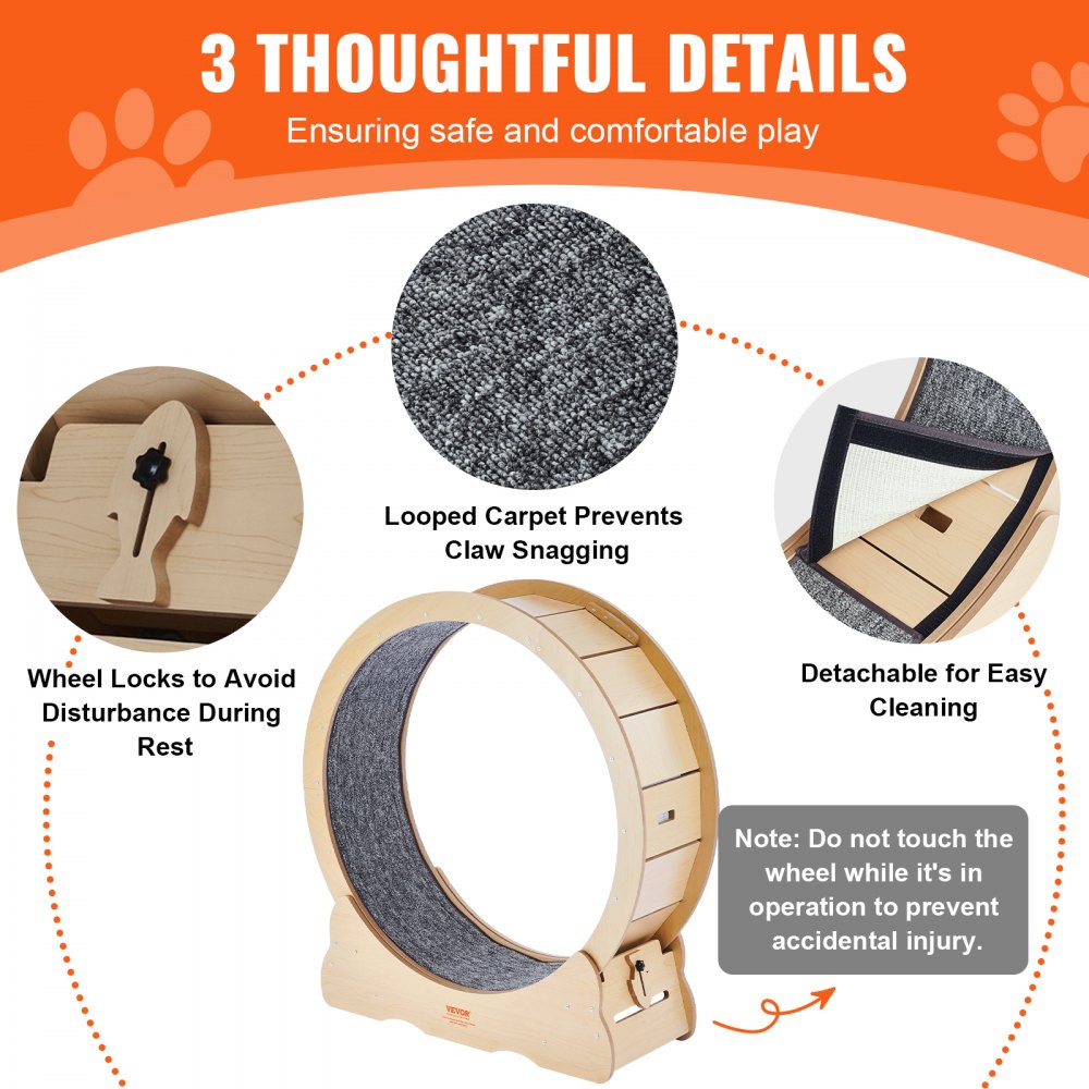 GX4.0 M - 35.8" Wooden Cat Exercise Wheel with Silent Functionality