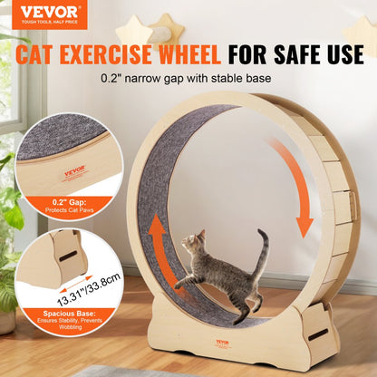 GX4.0 XXL - Durable 52" Wooden Cat Exercise Wheel with Stable Base