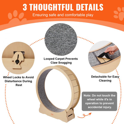 GX4.0 XXL - Durable 52" Wooden Cat Exercise Wheel with Stable Base