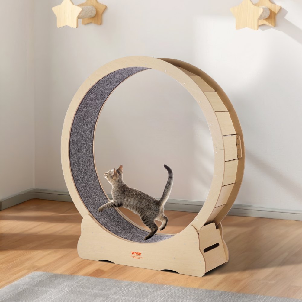 GX4.0 XXL - Durable 52" Wooden Cat Exercise Wheel with Stable Base