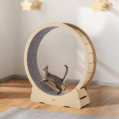 GX4.0 XXL - Durable 52" Wooden Cat Exercise Wheel with Stable Base