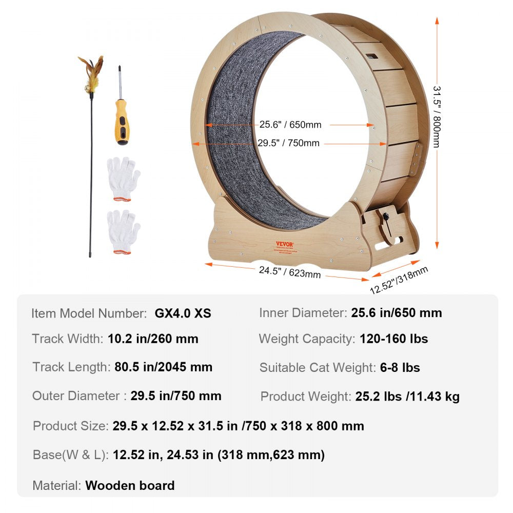 GX4.0 XS - Durable Cat Exercise Wheel with Silent Design, 29.5 in Wide