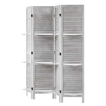 SS-003-4P-WH - 66.9" VEVOR Folding Privacy Screen with 4 Stylish Panels