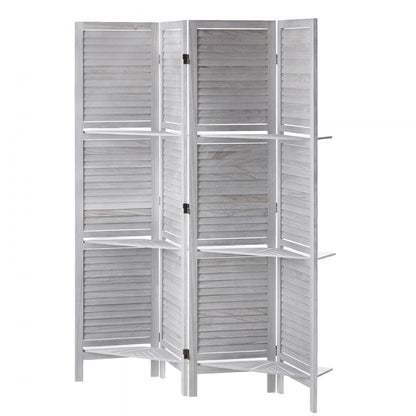 SS-003-4P-WH - 66.9" VEVOR Folding Privacy Screen with 4 Stylish Panels