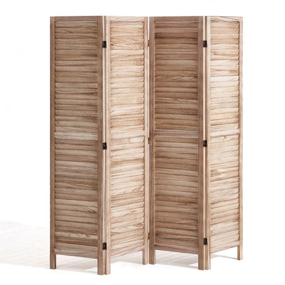 SS-004-4P-NA - 66.9 in Minimalist Wood Room Divider with 360° Panels