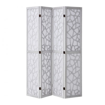 SS-006-4P-WH - 66.9" VEVOR Folding Wood Room Divider with 360° Movement