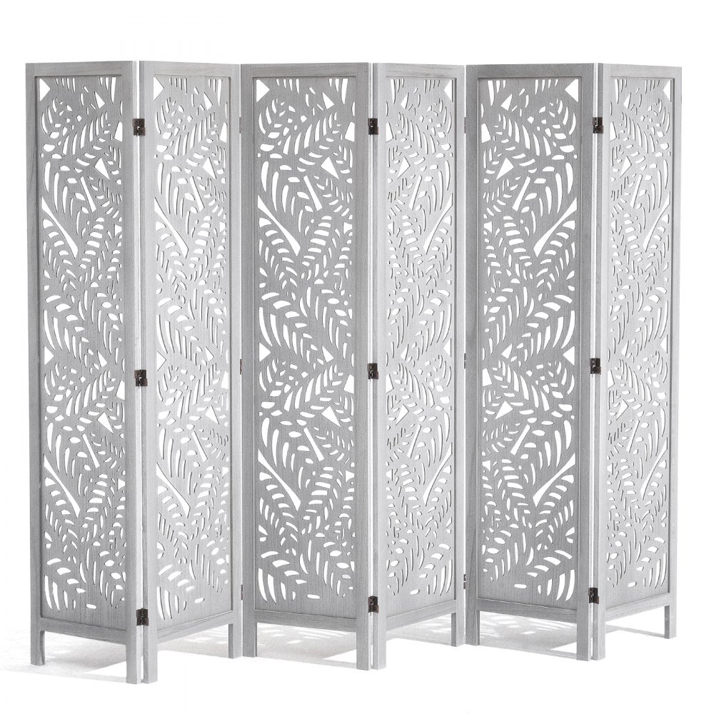 SS-007-6P-WH - 66.9" VEVOR 6-Panel Wood Folding Room Divider