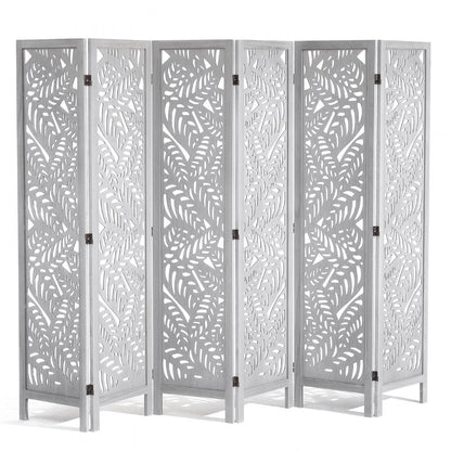 SS-007-6P-WH - 66.9" VEVOR 6-Panel Wood Folding Room Divider