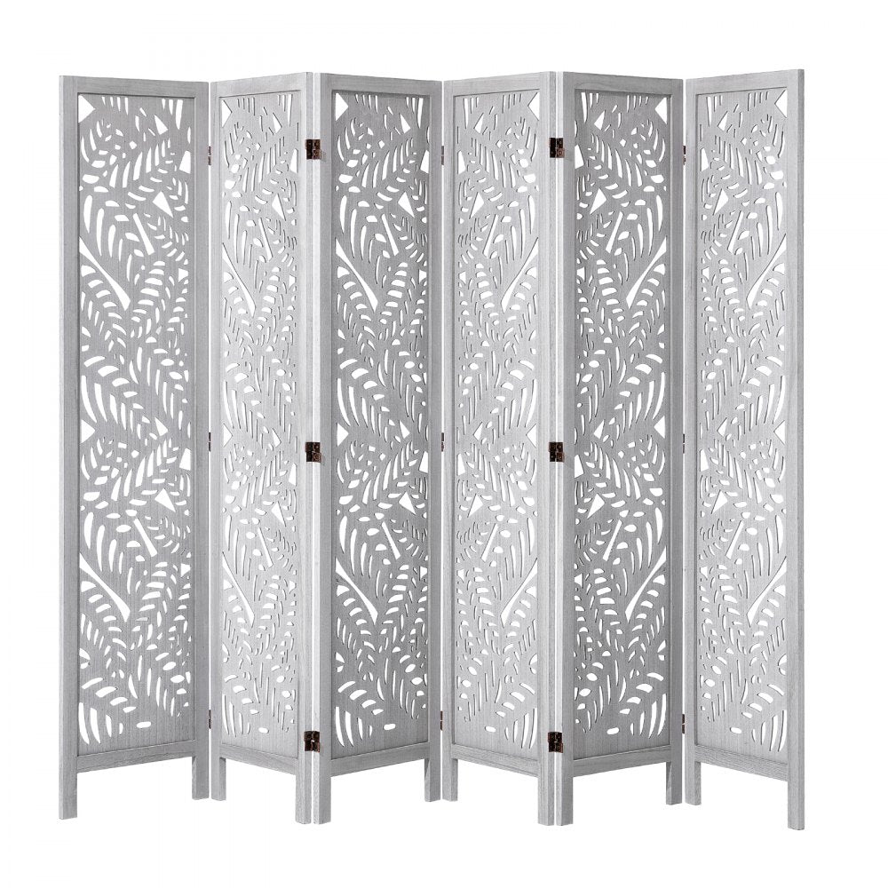 SS-007-6P-WH - 66.9" VEVOR 6-Panel Wood Folding Room Divider