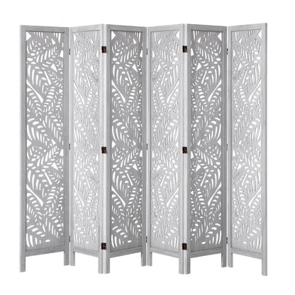 SS-007-6P-WH - 66.9" VEVOR 6-Panel Wood Folding Room Divider