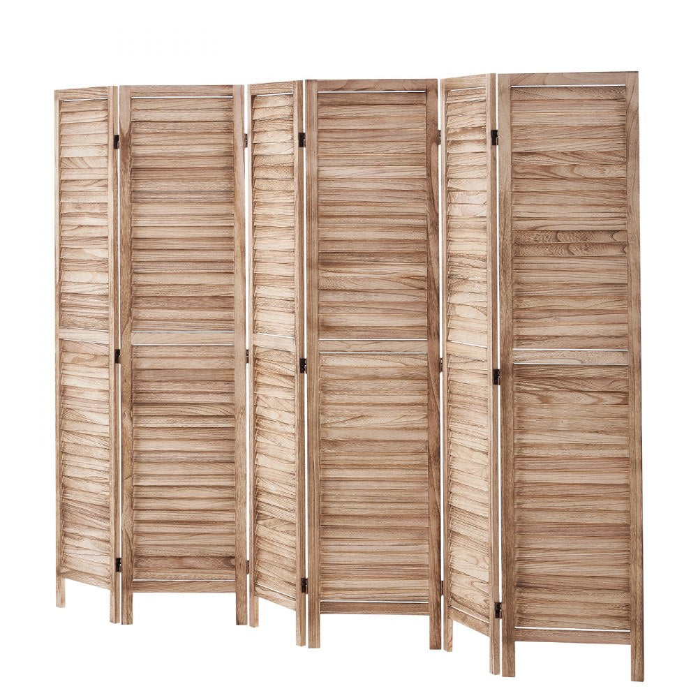 SS-004-6P-NA - 6-Panel Paulownia Room Divider, 360-Degree Flexibility