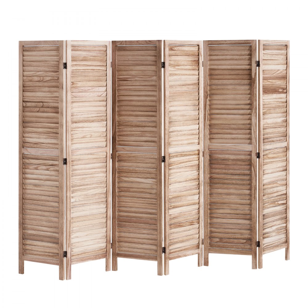 SS-004-6P-NA - 6-Panel Paulownia Room Divider, 360-Degree Flexibility