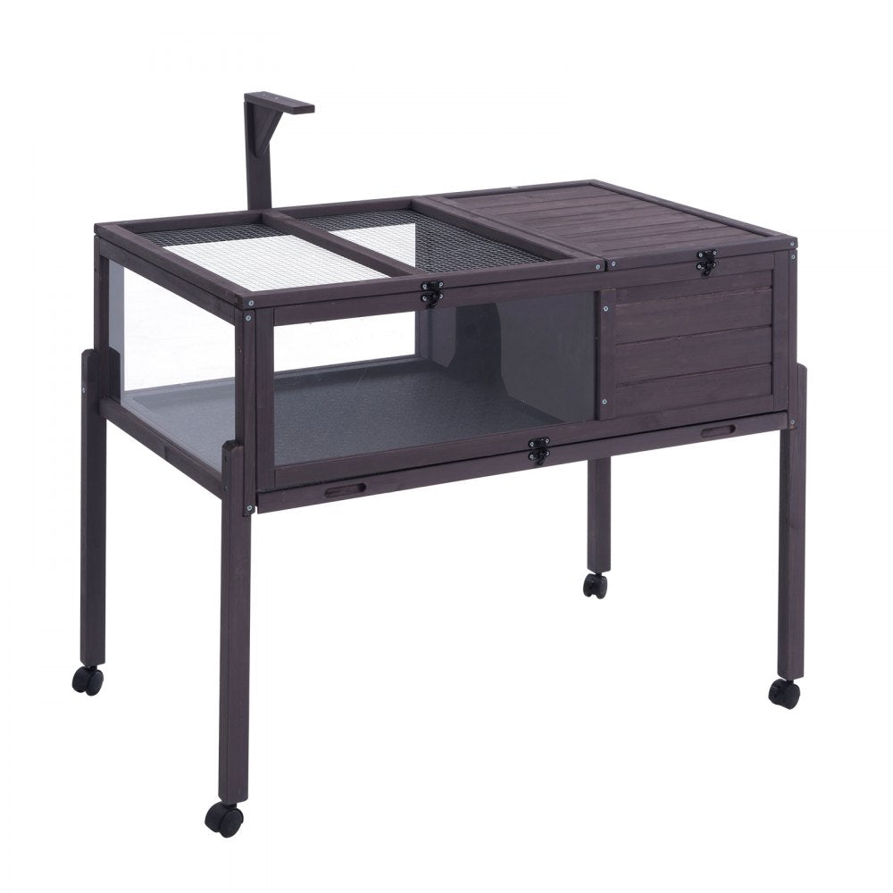 MSH-T04 - Cedar Tortoise House 38"x24"x32.5" with Lockable Top & Wheels