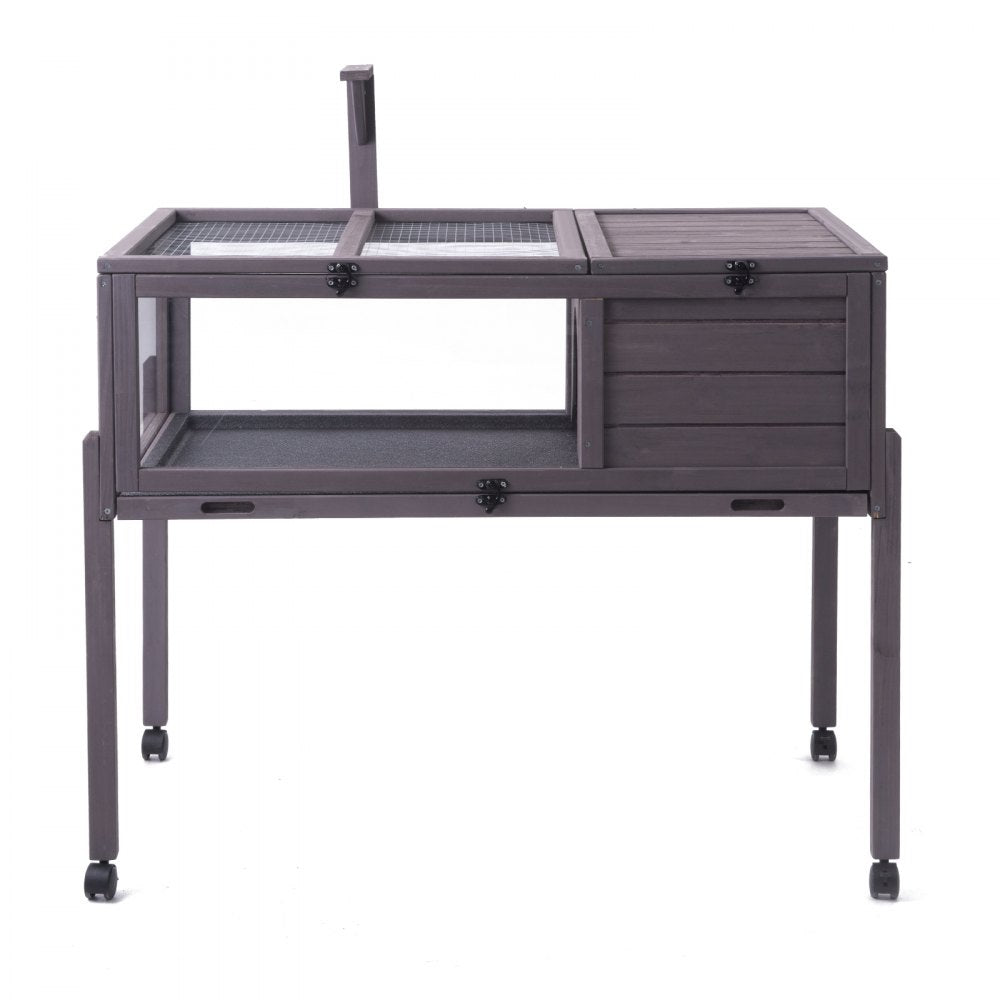 MSH-T04 - Cedar Tortoise House 38"x24"x32.5" with Lockable Top & Wheels
