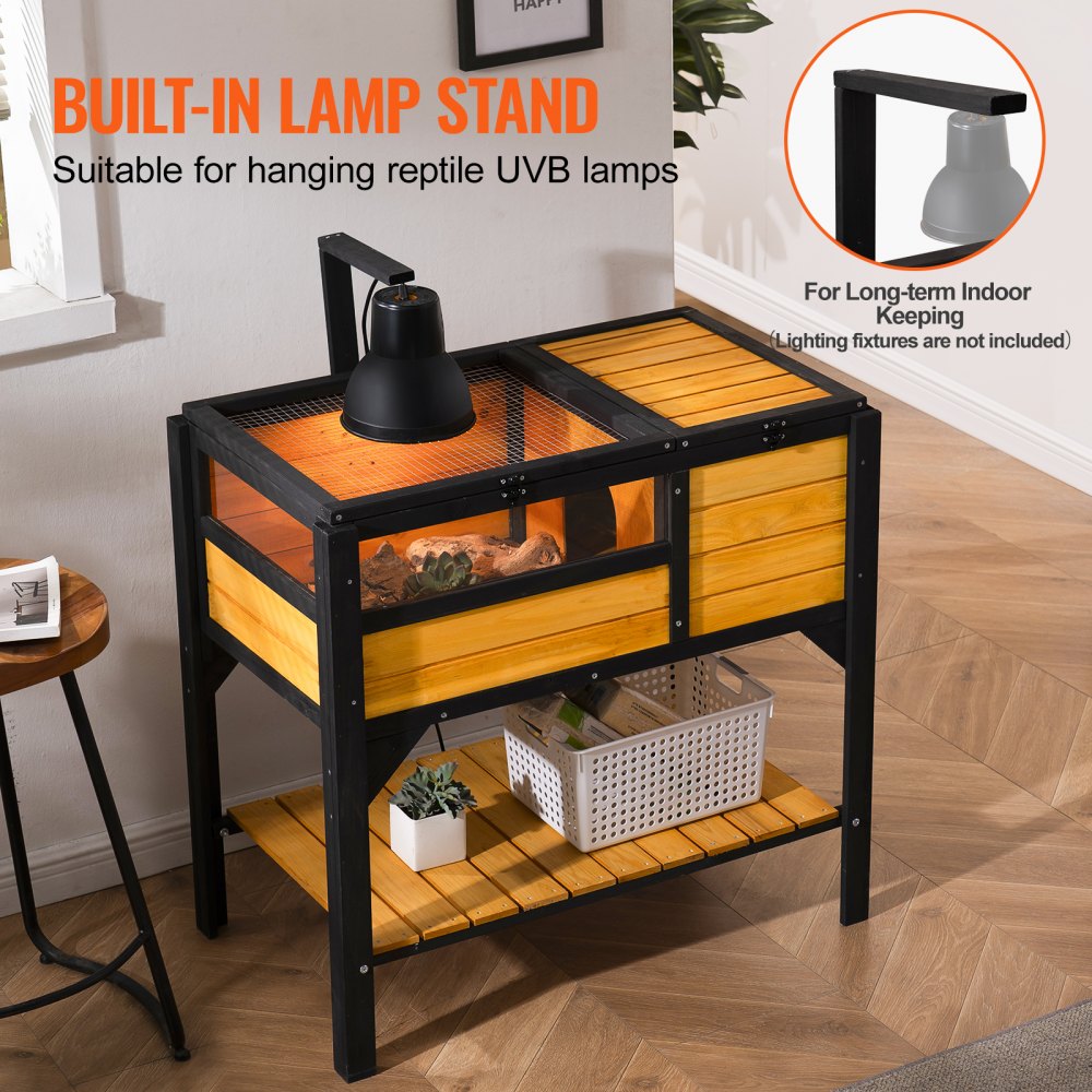 MSH-T03 - Cedar Wood Tortoise House 33"x19.7"x32.5" with Light Stand