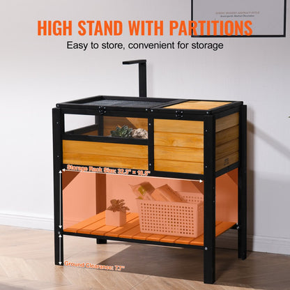 MSH-T03 - Cedar Wood Tortoise House 33"x19.7"x32.5" with Light Stand