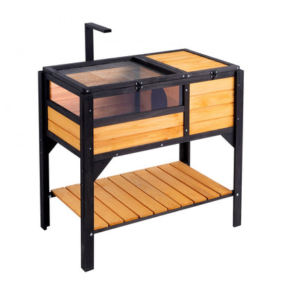 MSH-T03 - Cedar Wood Tortoise House 33"x19.7"x32.5" with Light Stand