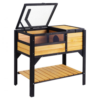 MSH-T03 - Cedar Wood Tortoise House 33"x19.7"x32.5" with Light Stand