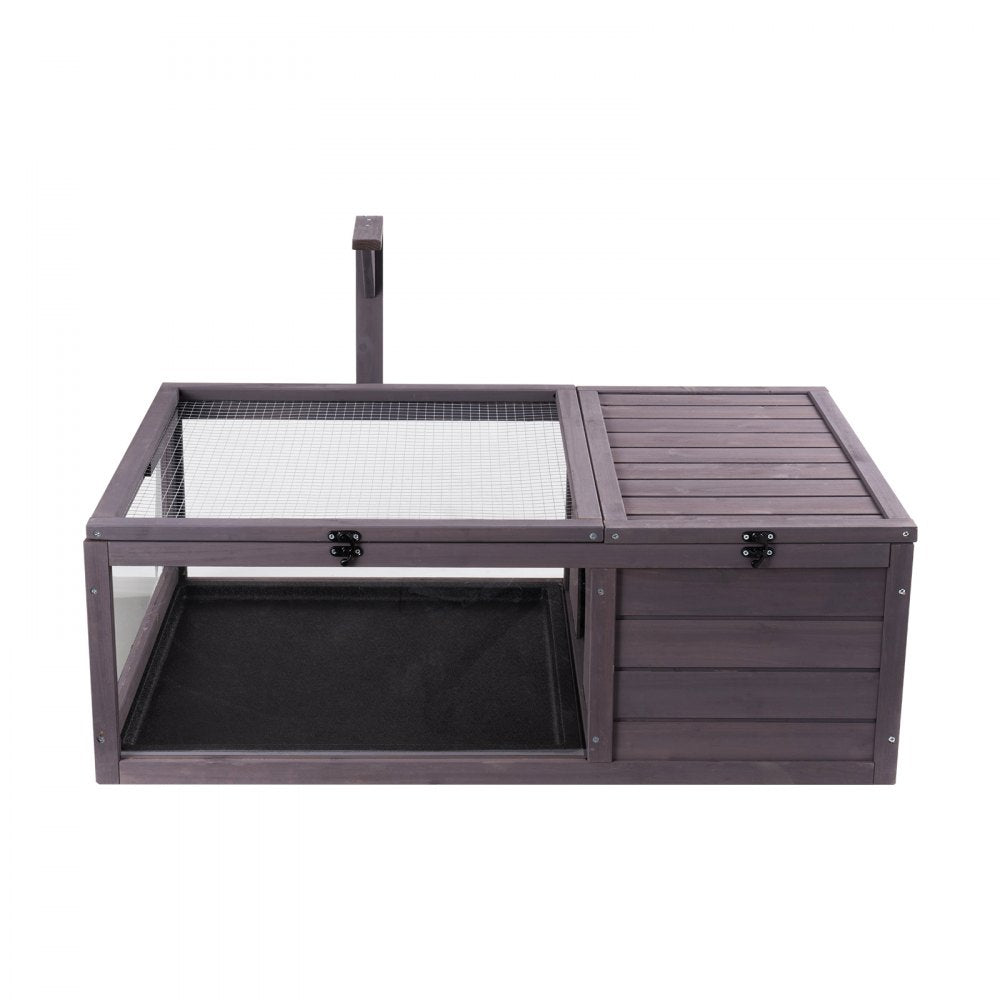 MSH-T02 - Spacious 38"x24"x13" Cedar Tortoise House with Safe Viewing Areas