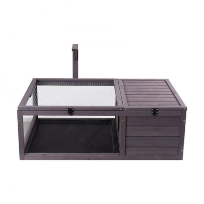 MSH-T02 - Spacious 38"x24"x13" Cedar Tortoise House with Safe Viewing Areas