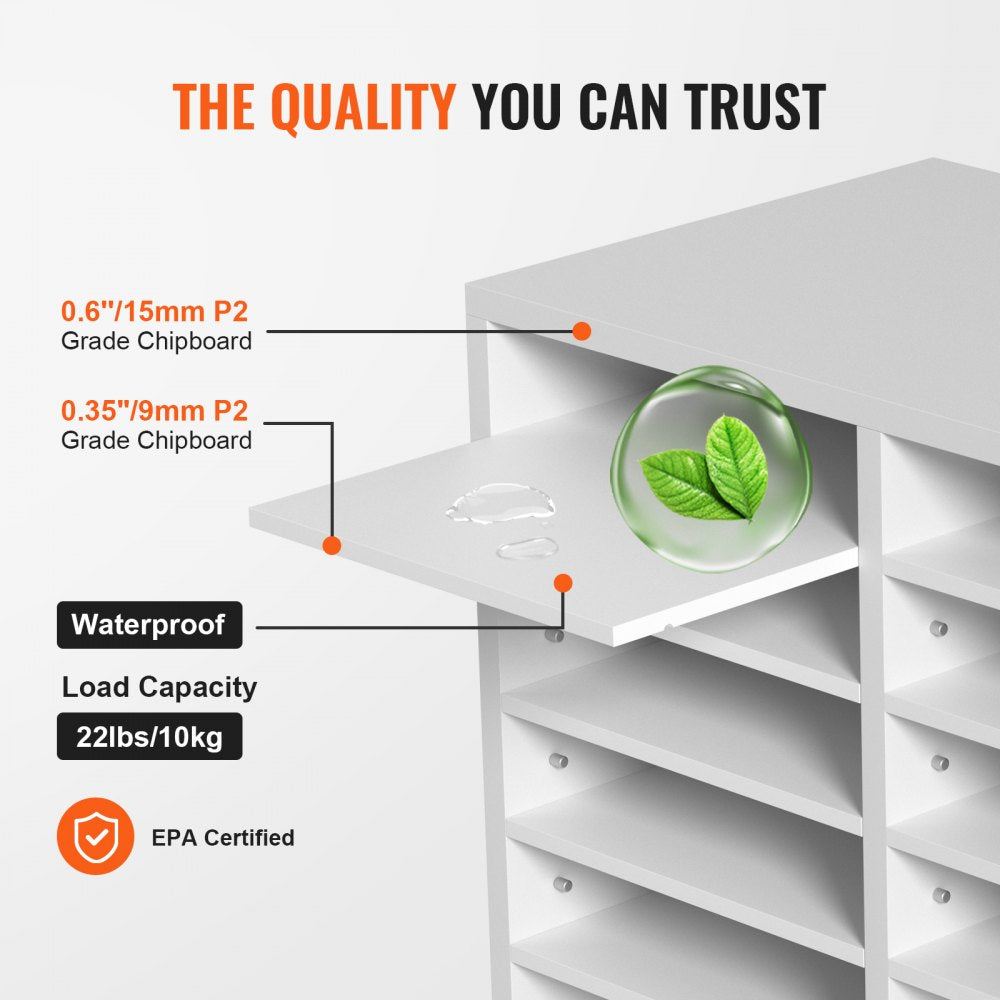 KL-FC06 - 12-Compartment Adjustable Literature Organizer, 20.4x12x16.1 inches