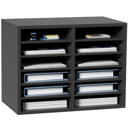 KL-FC07 - 12-Compartment Adjustable Literature Organizer for Workspace Efficiency