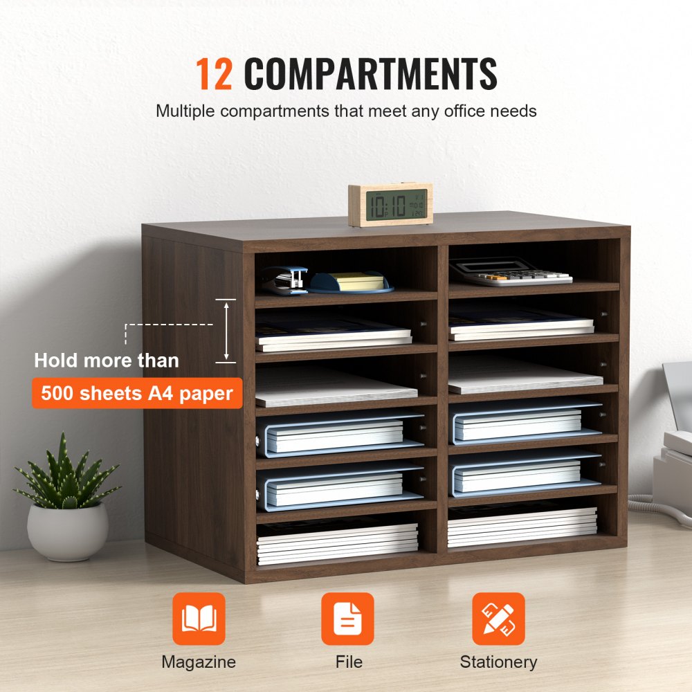 KL-FC05 - VEVOR 12-Compartment Literature Organizer - 20.4x12x16.1 inches