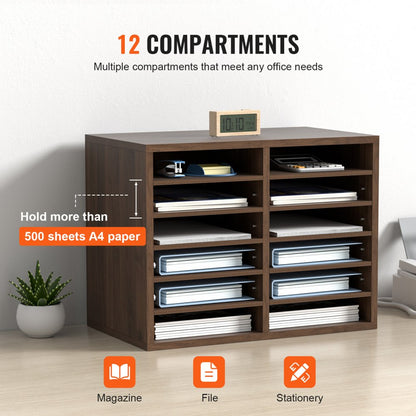 KL-FC05 - VEVOR 12-Compartment Literature Organizer - 20.4x12x16.1 inches