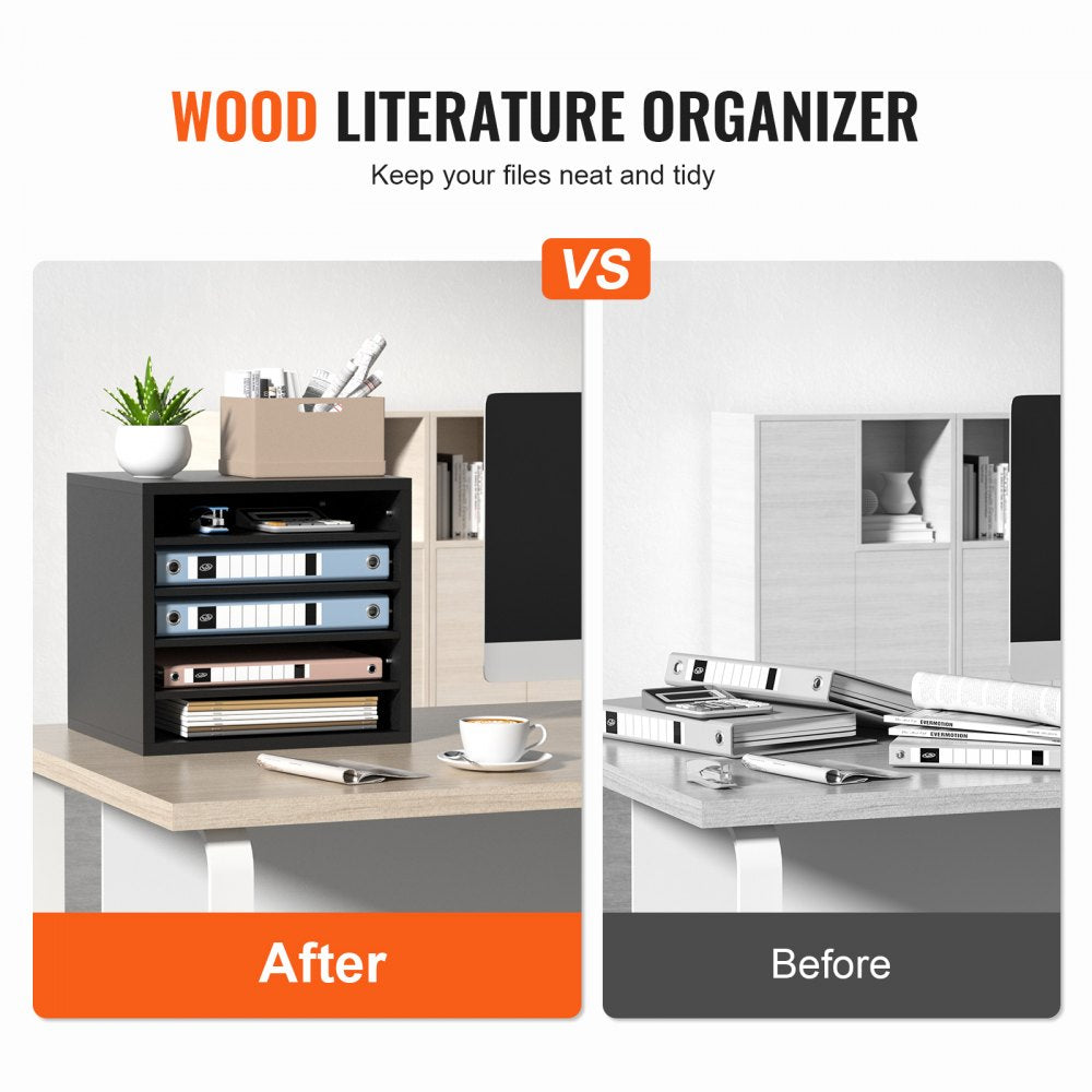 KL-FC01 - 5-Compartment Adjustable Literature Organizer for Efficient Workspace