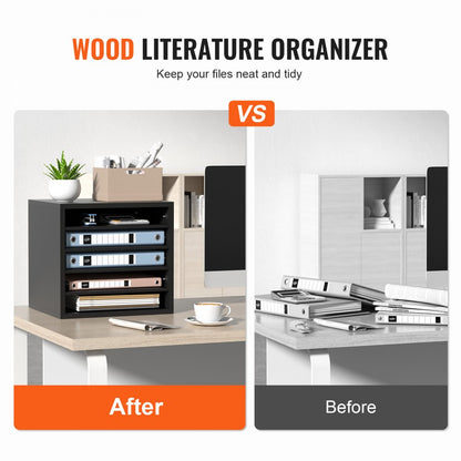 KL-FC01 - 5-Compartment Adjustable Literature Organizer for Efficient Workspace