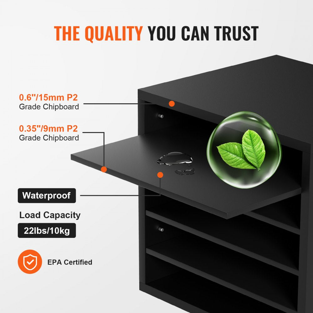 KL-FC01 - 5-Compartment Adjustable Literature Organizer for Efficient Workspace