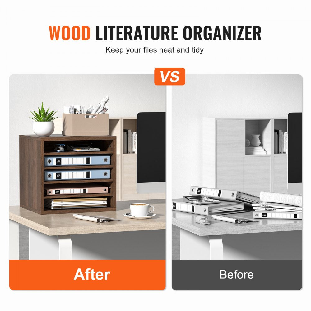 KL-FC02 - 5-Compartment Adjustable Literature Organizer, 13.9x12x13 Inches