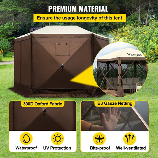 VV-CGT-1010 - 10'x10' Waterproof Gazebo Canopy Tent for 8 People