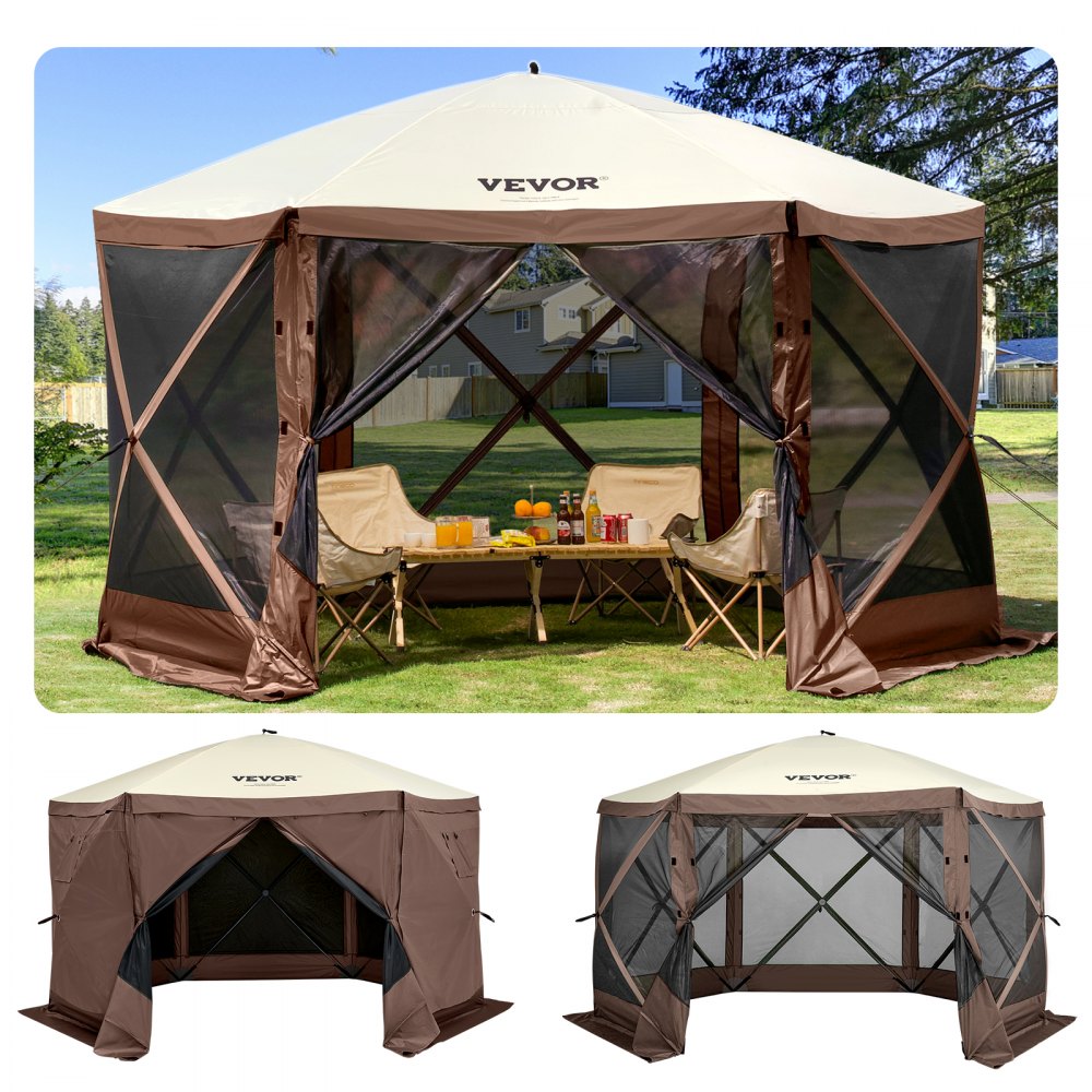 VV-CGT-1212 - Spacious 8-Person Gazebo Tent with Oxford Fabric and Netting