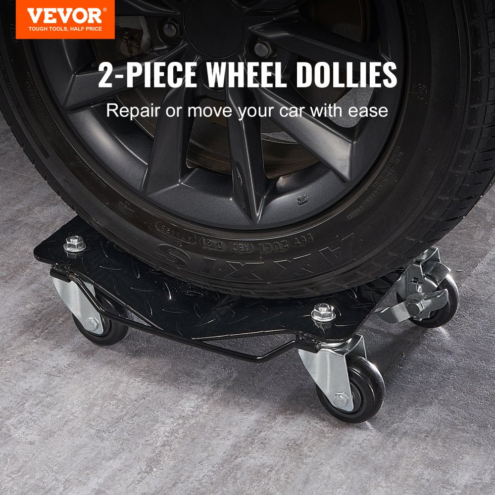 XJC-080-2 - Heavy-Duty Wheel Dolly Set for Cars, 3000 lbs Capacity