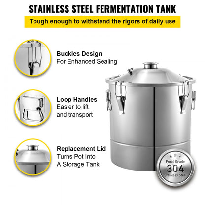 010415849425 - 20L Stainless Steel Alcohol Distiller for Home Brewing