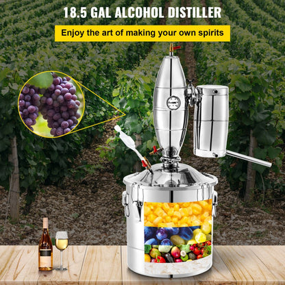 010585079496 - 70L Stainless Steel Alcohol Distiller for Home Brewing