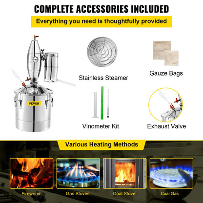 010585079496 - 70L Stainless Steel Alcohol Distiller for Home Brewing