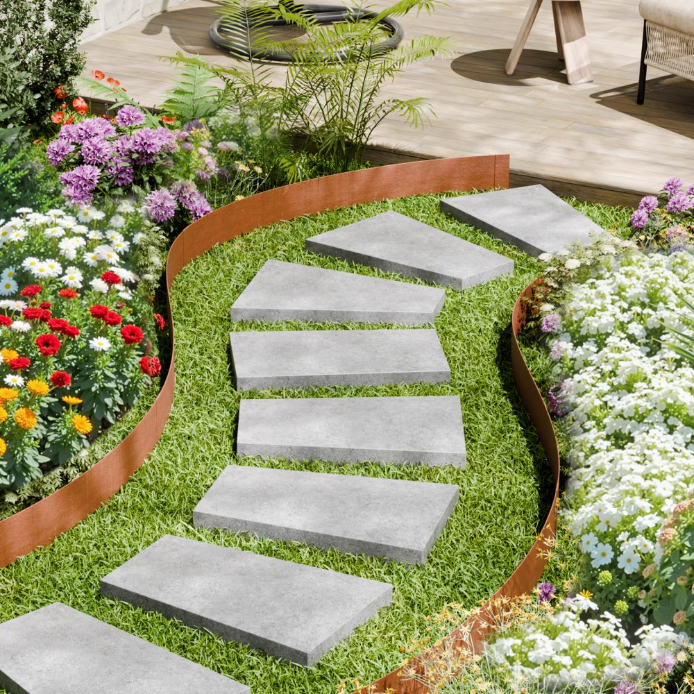 J40X4.5in-10 - Weather-Resistant Steel Edging for Neat Garden Borders