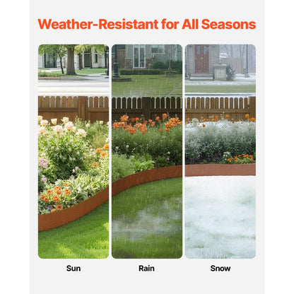 B40X6in-6 - Steel Garden Edging, 40x6in, Weather-Resistant & Flexible Design