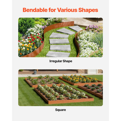 B40X6in-6 - Steel Garden Edging, 40x6in, Weather-Resistant & Flexible Design