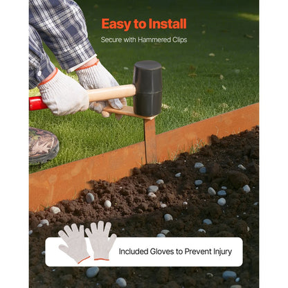 B40X6in-6 - Steel Garden Edging, 40x6in, Weather-Resistant & Flexible Design