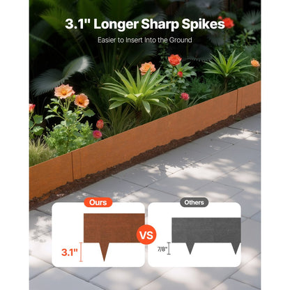 J40X8in-6 - Weather-Resistant Steel Landscape Edging for Garden Borders