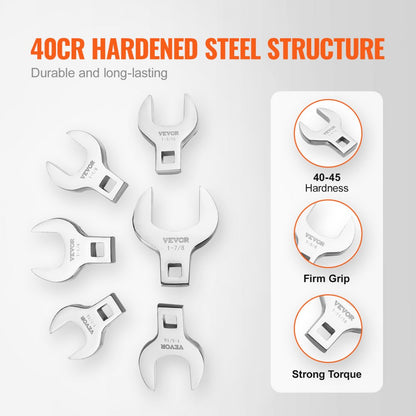 XMNJ0014 - 14-Piece Crowfoot Wrench Set, 1-1/16" to 2", High-Strength 40CR