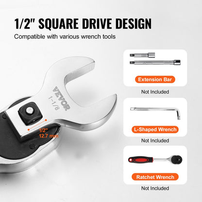 XMNJ0014 - 14-Piece Crowfoot Wrench Set, 1-1/16" to 2", High-Strength 40CR
