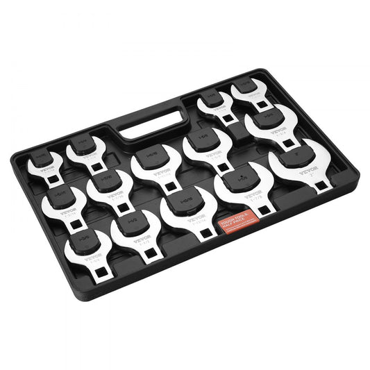 XMNJ0014 - 14-Piece Crowfoot Wrench Set, 1-1/16" to 2", High-Strength 40CR