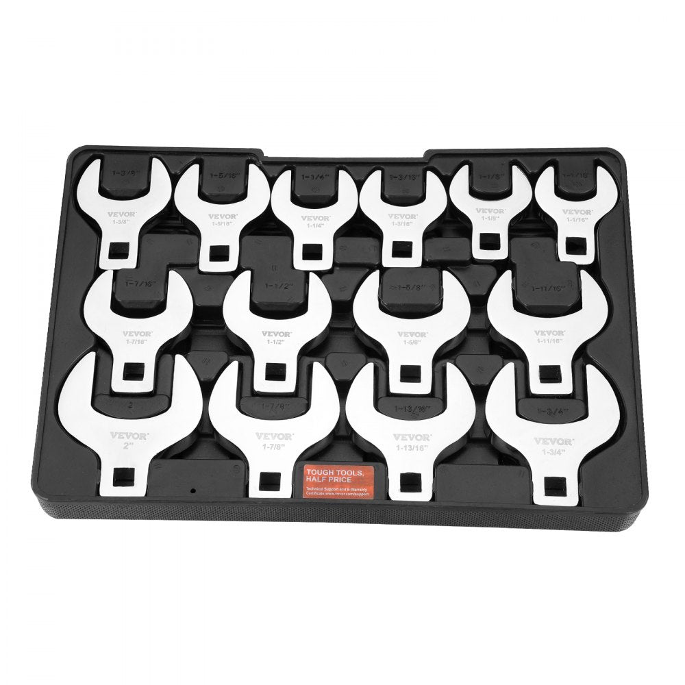 XMNJ0014 - 14-Piece Crowfoot Wrench Set, 1/2 Drive (1-1/16" to 2")