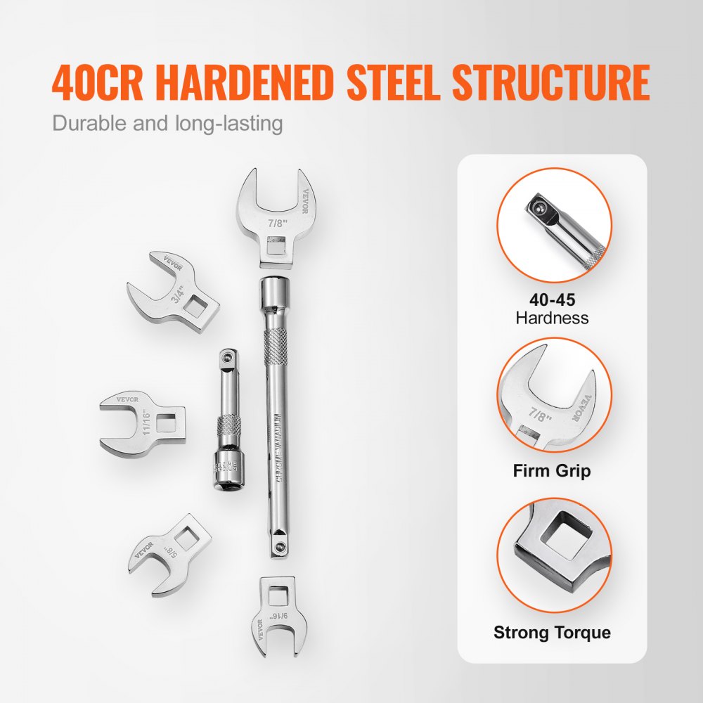 XMNJ0020 - 20-Piece Crowfoot Wrench Set with 2 Extension Bars