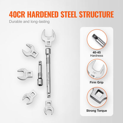 XMNJ0020 - 20-Piece Crowfoot Wrench Set with 2 Extension Bars